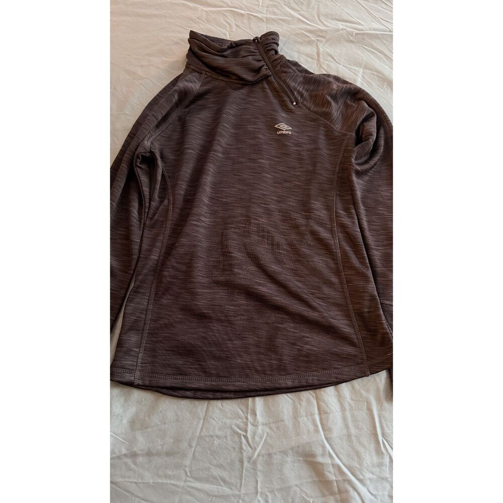 Umbro Athletic Side Zip Turtleneck Fleece Lined Gray Sweatshirt